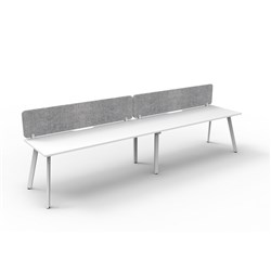 Rapidline Eternity Workstation Single Sided 2 Person Grey Eco Screen 3600W x 730mmH W/W