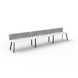 Rapidline Eternity Workstation Single Sided 3 Person Grey Eco Screen 3600W x 730mmH W/B