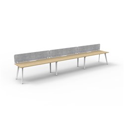 Rapidline Eternity Workstation Single Sided 3 Person Grey Eco Screen 5400W x 730mmH O/W