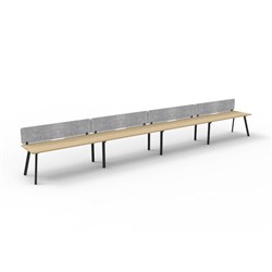 Rapidline Eternity Workstation Single Sided 4 Person Grey Eco Screen 6000W x 730mmH O/B