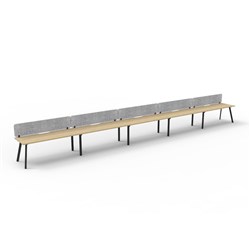 Rapidline Eternity Workstation Single Sided 5 Person Grey Eco Screen 9000W x 730mmH O/B