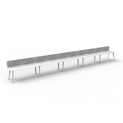 Rapidline Eternity Workstation Single Sided 5 Person Grey Eco Screen 9000W x 730mmH W/W