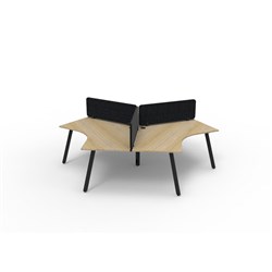 Rapidline Deluxe Infinity 120 Degree Desk Eternity Leg Black Eco Screen 3 Ppl 2866mmW Oak/B