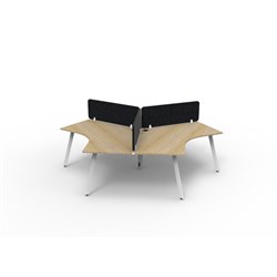 Rapidline Deluxe Infinity 120 Degree Desk Eternity Leg Black Eco Screen 3 Ppl 2866mmW Oak/W