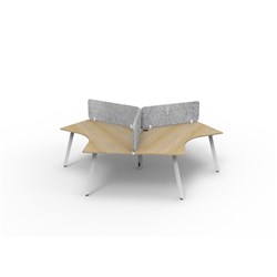 Rapidline Deluxe Infinity 120 Degree Desk Eternity Leg Grey Eco Screen 3 Ppl 2866mmW Oak/W