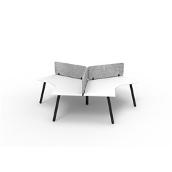 Rapidline Deluxe Infinity 120 Degree Desk Eternity Leg Grey Eco Screen 3 Ppl 2866mmW Wht/B