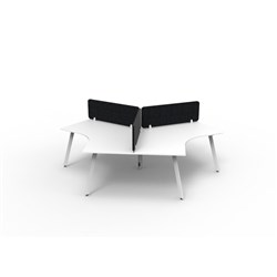Rapidline Deluxe Infinity 120 Degree Desk Eternity Leg Black Eco Screen 3 Ppl 2866mmW Wht/W