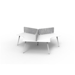 Rapidline Deluxe Infinity 120 Degree Desk Eternity Leg Grey Eco Screen 3 Ppl 2866mmW Wht/W