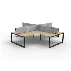 Rapidline Deluxe Infinity Loop Leg Corner Workstation Gry Eco Screen 4 Ppl 3000/3000mmW O/B