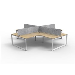 Rapidline Deluxe Infinity Loop Leg Corner Workstation Gry Eco Screen 4 Ppl 3000/3000mmW O/W