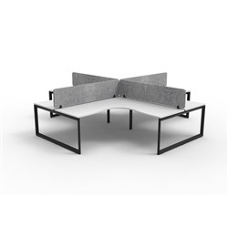 Rapidline Deluxe Infinity Loop Leg Corner Workstation Gry Eco Screen 4 Ppl 3600/3600mmW W/B