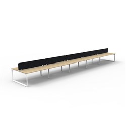 Rapidline Deluxe Infinity Desk Loop Leg Double Sided Blk Eco Screen 10 Person 6000mmW O/W