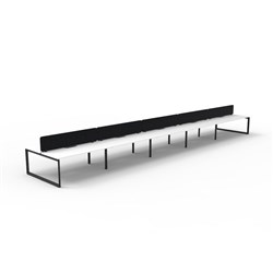 Rapidline Deluxe Infinity Desk Loop Leg Double Sided Blk Eco Screen 10 Person 6000mmW W/B
