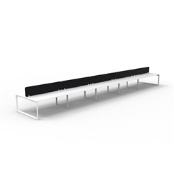Rapidline Deluxe Infinity Desk Loop Leg Double Sided Blk Eco Screen 10 Person 6000mmW W/W