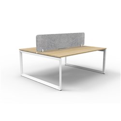Rapidline Deluxe Infinity Desk Loop Leg Double Sided Grey Eco Screen 2 Person 1200mmW Oak/Wh