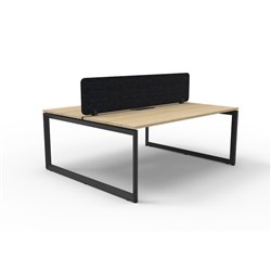 Rapidline Deluxe Infinity Desk Loop Leg Double Sided Blk Eco Screen 2 Person 1500mmW Oak/Bl