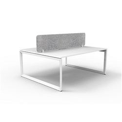 Rapidline Deluxe Infinity Desk Loop Leg Double Sided Grey Eco Screen 2 Person 1800mmW W/W