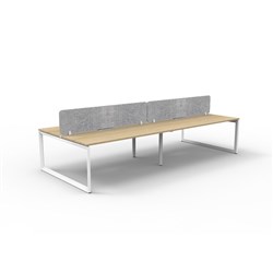 Rapidline Deluxe Infinity Desk Loop Leg Double Sided Grey Eco Screen 4 Person 2400mmW Oak/Wh