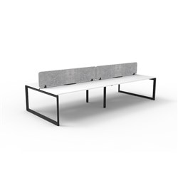 Rapidline Deluxe Infinity Desk Loop Leg Double Sided Grey Eco Screen 4 Person 2400mmW W/B