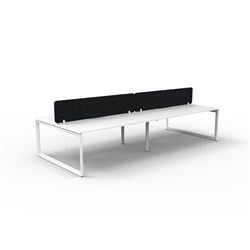 Rapidline Deluxe Infinity Desk Loop Leg Double Sided Blk Eco Screen 4 Person 3600mmW W/W