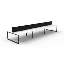 Rapidline Deluxe Infinity Desk Loop Leg Double Sided Blk Eco Screen 6 Person 4500mmW Wht/Bl