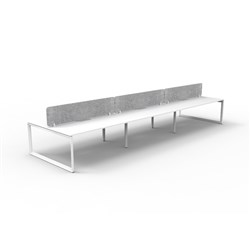 Rapidline Deluxe Infinity Desk Loop Leg Double Sided Grey Eco Screen 6 Person 4500mmW Wht/Wh