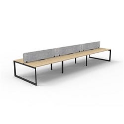 Rapidline Deluxe Infinity Desk Loop Leg Double Sided Grey Eco Screen 6 Person 5400mmW Oak/Bl