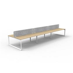 Rapidline Deluxe Infinity Desk Loop Leg Double Sided Grey Eco Screen 6 Person 5400mmW Oak/Wh