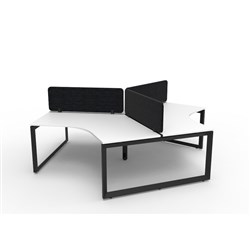 Rapidline Deluxe Infinity 120 Degree Desk Loop Leg Blk Eco Screen 3 Ppl 2866mmW Wht/Bl