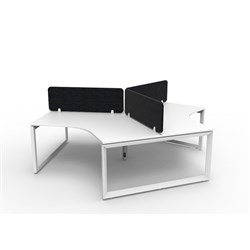 Rapidline Deluxe Infinity 120 Degree Desk Loop Leg Blk Eco Screen 3 Ppl 2866mmW Wht/Wh
