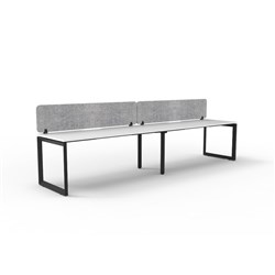 Rapidline Deluxe Infinity Desk Loop Leg Single Sided Grey Eco Screen 2 Person 3600mmW Wht/Bl