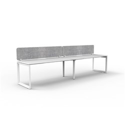 Rapidline Deluxe Infinity Desk Loop Leg Single Sided Grey Eco Screen 2 Person 3600mmW Wht/Wh