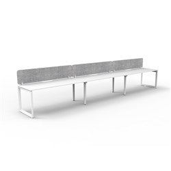Rapidline Deluxe Infinity Desk Loop Leg Single Sided Grey Eco Screen 3 Person 5400mmW Wht/Wh