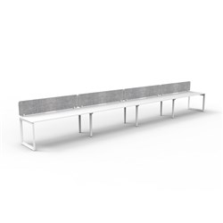 Rapidline Deluxe Infinity Desk Loop Leg Single Sided Grey Eco Screen 4 Person 4800mmW Wht/Wh
