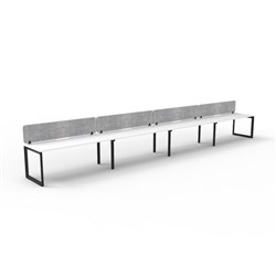 Rapidline Deluxe Infinity Desk Loop Leg Single Sided Grey Eco Screen 4 Person 6000mmW Wht/Bl
