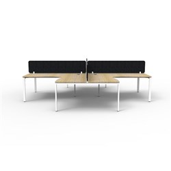 Rapidline Deluxe Infinity Profile Leg Corner Desk Black Eco Screen 4P 3600/3000mmW O/W