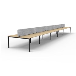 Rapidline Deluxe Infinity Desk Profile Leg Double Sided Grey Eco Screen 10 Ppl 6000mmW O/B