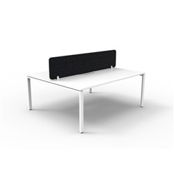 Rapidline Deluxe Infinity Desk Profile Leg Double Sided Black Eco Screen 2 Ppl 1200mmW Wht/W