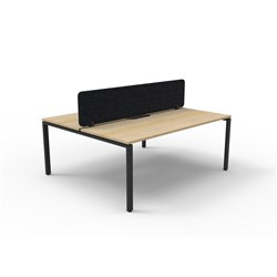 Rapidline Deluxe Infinity Desk Profile Leg Double Sided Black Eco Screen 2 Ppl 1500mmW Oak/B