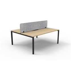 Rapidline Deluxe Infinity Desk Profile Leg Double Sided Grey Eco Screen 2 Ppl 1500mmW Oak/B