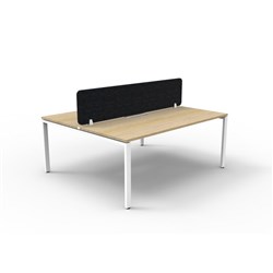 Rapidline Deluxe Infinity Desk Profile Leg Double Sided Black Eco Screen 2 Ppl 1500mmW Oak/W