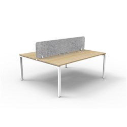 Rapidline Deluxe Infinity Desk Profile Leg Double Sided Grey Eco Screen 2 Ppl 1500mmW Oak/W