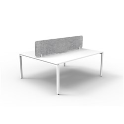 Rapidline Deluxe Infinity Desk Profile Leg Double Sided Grey Eco Screen 2 Ppl 1500mmW Wht/W