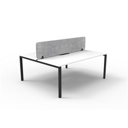 Rapidline Deluxe Infinity Desk Profile Leg Double Sided Grey Eco Screen 2 Ppl 1800mmW Wht/B