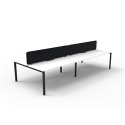 Rapidline Deluxe Infinity Desk Profile Leg Double Sided Black Eco Screen 4 Ppl 2400mmW Wht/B