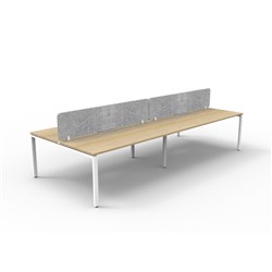 Rapidline Deluxe Infinity Desk Profile Leg Double Sided Grey Eco Screen 4 Ppl 3600mmW Oak/W