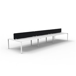Rapidline Deluxe Infinity Desk Profile Leg Double Sided Black Eco Screen 6 Ppl 3600mmW Wht/W