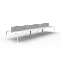 Rapidline Deluxe Infinity Desk Profile Leg Double Sided Grey Eco Screen 6 Ppl 3600mmW Wht/W