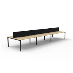 Rapidline Deluxe Infinity Desk Profile Leg Double Sided Black Eco Screen 6 Ppl 5400mmW Oak/B