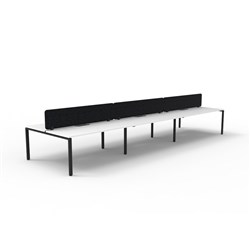 Rapidline Deluxe Infinity Desk Profile Leg Double Sided Black Eco Screen 6 Ppl 5400mmW Wht/B